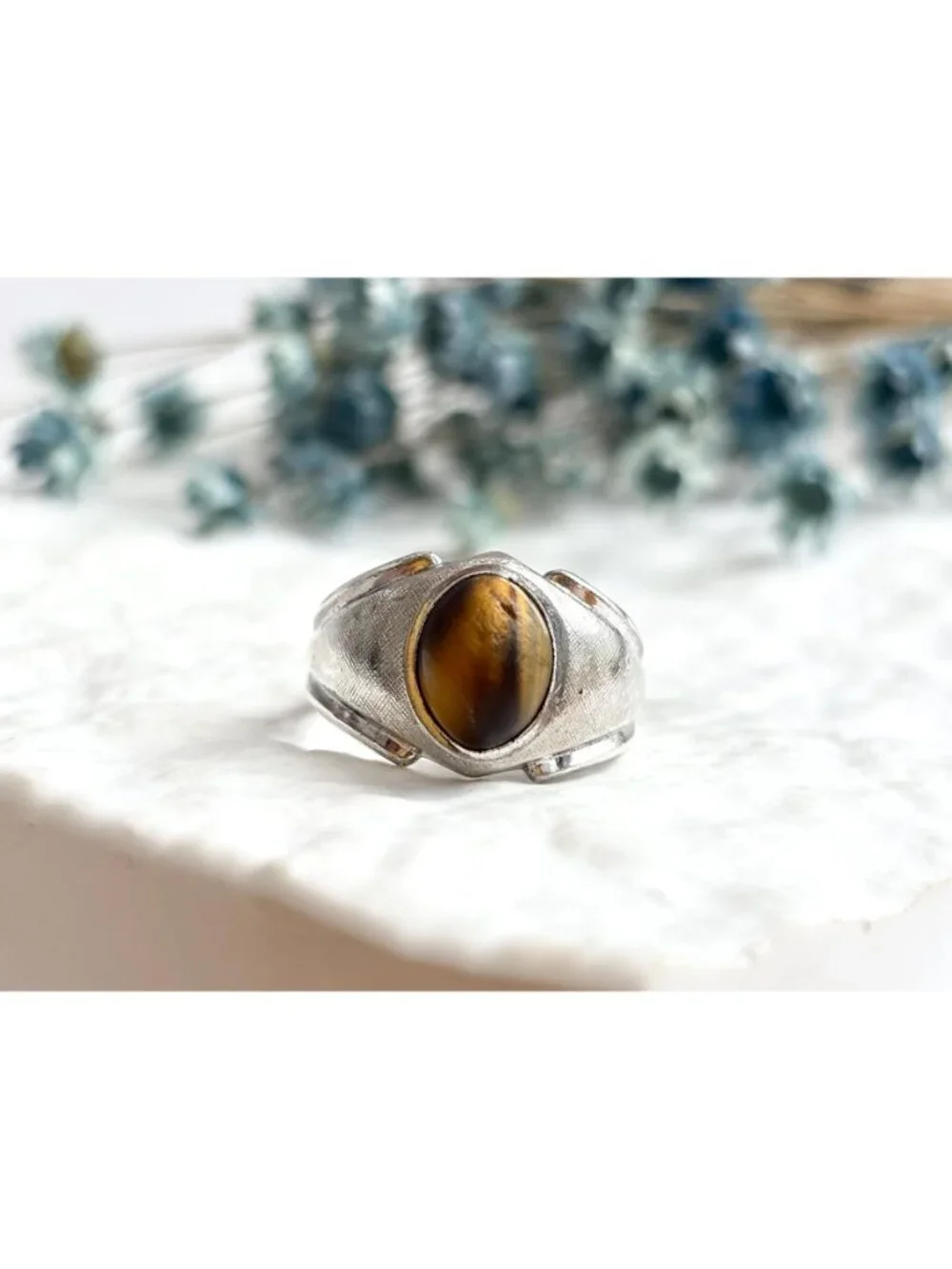 Tiger's Eye Joseph Esposito Southwest Sterling Silver 925 Vintage Ring - sz 7.5